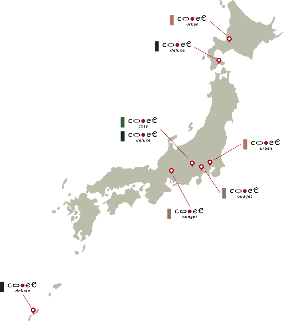 Accommodation Map of Japan