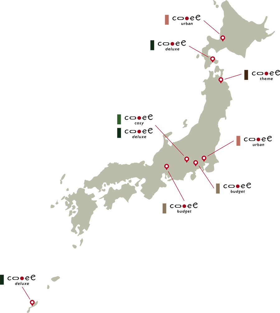 Accommodation Map of Japan